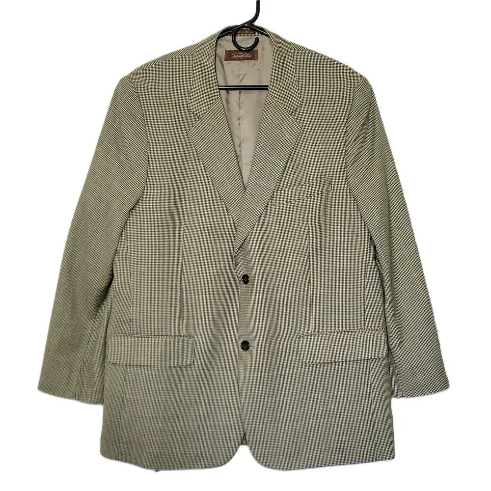 Tasso Elba Men's Blazer 44R 100% Pure New Wool‎ Vitale Barberis Canonico Italy